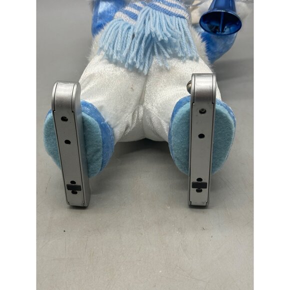 Avon Mark The moose Plush 2002 Christmas decor Skates white blue Bell Scarf READ - Picture 6 of 6